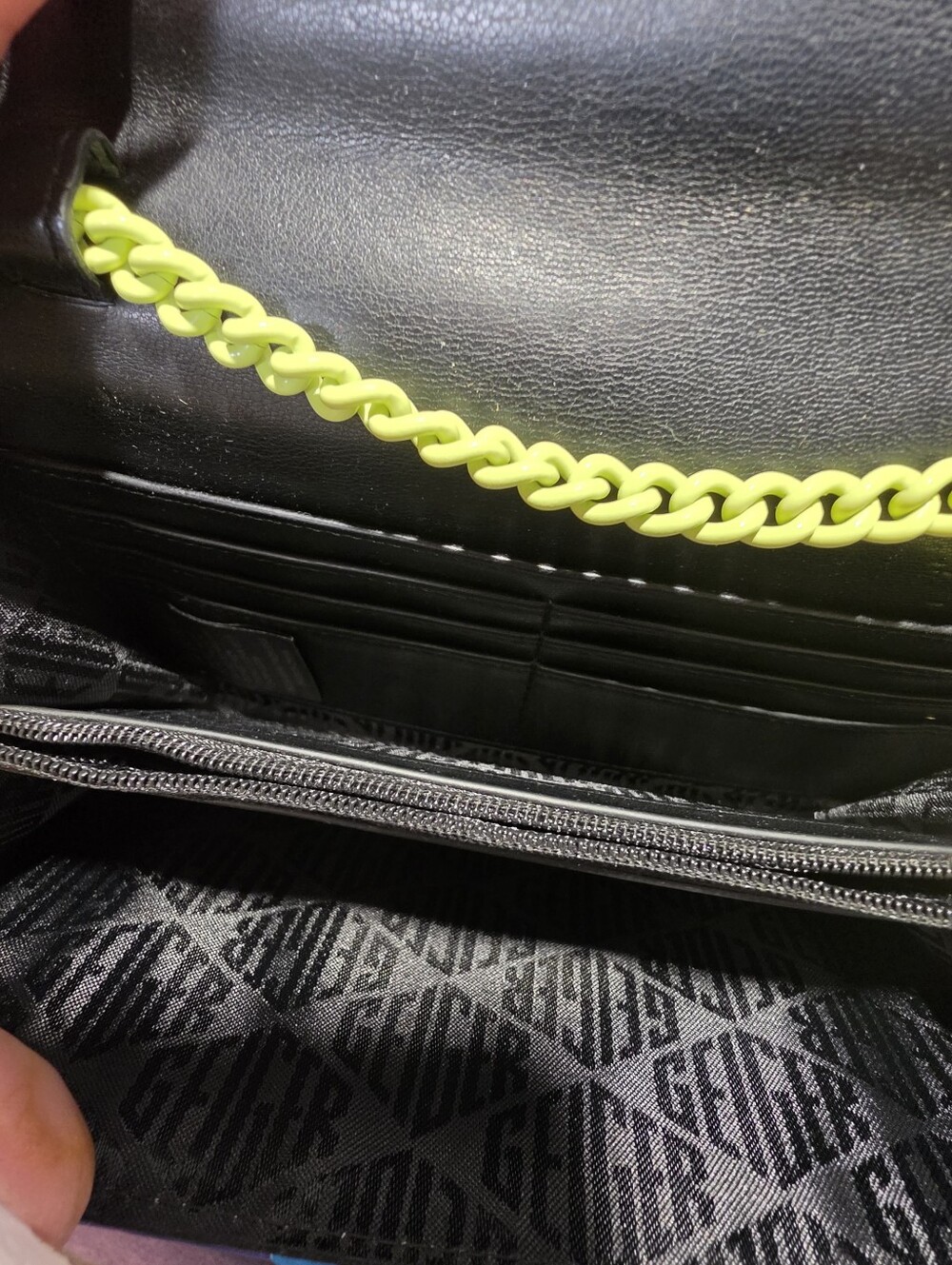 Kurt Geiger London Brixton Chain Wallet in Neon Rainbow. - Picture 5 of 8